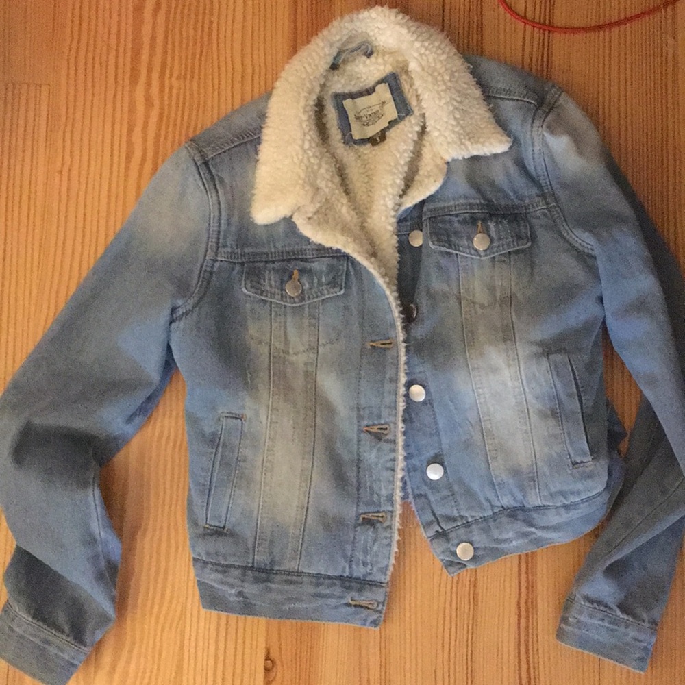 Fur lined jean jacket